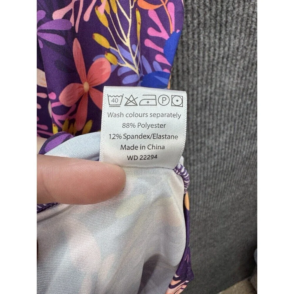 Royal and Awesome Golf Polo Shirt Sz 2XL Purple Floral Performance Wrinkle Free - Picture 6 of 9